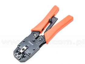 Zaciskarka RJ45, RJ12, RJ11, RJ10, RJ9 z blokadą powrotu (AT-2008R)
