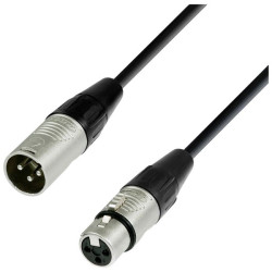 Adam Hall K4DMF0050 4 STAR DMX XLR Cable 3-pin XLR Black 0.5 m