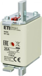 Wkładka bezpiecznikowa NH00 20A gF 500V 004114341