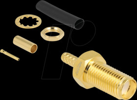 91785 SMA female bulkhead for crimping RG-174 / RG-316 with matching s