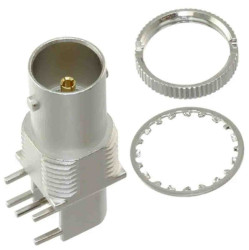 Złącze koncentryczne Montaż na płytce drukowanej Żeński 75Ω typ złącza Złącze BNC Przepust