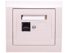 KIER Gniazdo komputerowe pojedyncze RJ45 kat.5e beżowe GPK-1W/K/01