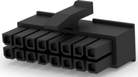 Socket housing, 16 pole, pitch 3 mm, straight, black, 1-794617-6