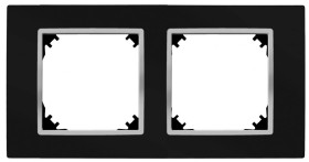 VESTRA ramka podwójna czarny/chrom 3872-46