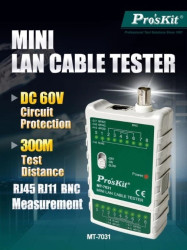 Kompleksowy tester kabli do sprawdzania kabli RJ45, RJ11/12/22, BNC 3w1 MT-7031