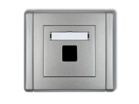 FLEXI Gniazdo multimedialne pojedyncze bez modułu (standard Keystone) srebrny metalik 7FGM-1P KARLIK