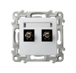 SZAFIR Gniazdo ekwipotencjalne podwójne biały GPE-2Z/m/00