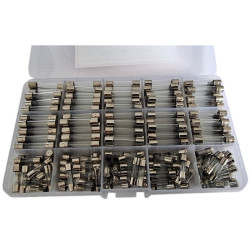 Zestaw bezpieczników szklanych 250 Szt. 5x20mm i 6x30mm, 1-20A
