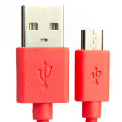 USB A to microB cable - Red