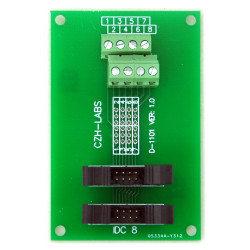 CZH-LABS Dual IDC-8 Pitch 2.0mm Male Header Terminal Block Breakout Board.