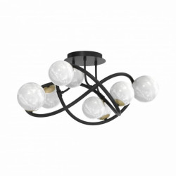 Lampa sufitowa NISYRO kolor czarno-złoty, źródło 8*G9 szklane alabastrowe kule - MX4922-8-EBGN Zuma Line