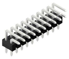 Pin header, 20 pole, pitch 2.54 mm, angled, black, SLK402520Z