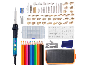 Pirograf wypalarka do drewna 60W lutownica grotowa zestaw 66 elementów DSC3 KIT3 dcs3kit3