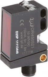 OR450521, czujnik optyczny, odblaskowy, 56x32x18mm, spolaryzowane światło czerwone, punktowy, Teach-In, Sn: 7500, 10-30V