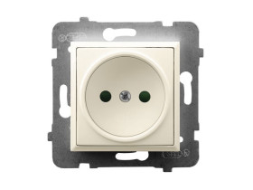 ARIA Gniazdo pojedyncze z przesłonami torów prądowych ecru GP-1UP/m/27 OSPEL