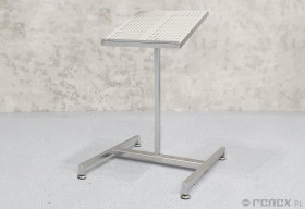 Statyw na laptop z perforowanym blatem ze stali nierdzewnej, wym. 50x50x100 cm