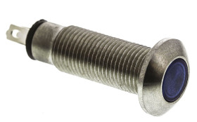 Lampka kontrolna do montażu panelowego 12 → 28V, niebieska 8.1mm LED Czarny Końcówka lutownicza Marl