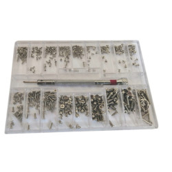 Zestaw śrubek stożkowych 360szt +śrubokręt M1,2/M1,4/M2