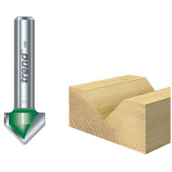 Trend C044 x 1/4 TCT Chamfer V-Groove 45&#xB0; 6.0 x 12.7mm