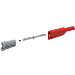 Adapter z wtykiem bananowym Męski Śruba Czerwony 20A Electro PJP rozmiar 4 mm