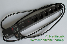 IT listwa zasil. PDU Basic 1HE z ochr.przep. 19" 6x gn.Schuko filtr, zas.2m