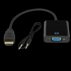 Adapter HDMI M/ VGA gniazdo+ Jack3,5st.