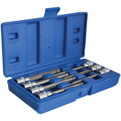 BlueSpot Tools 01510 3/8in Drive Extra Long Hex Ball Socket Bit Set, 7 Piece
