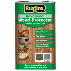 Rustins AWDB5000 Advanced Wood Preserver Dark Brown 5 Litre