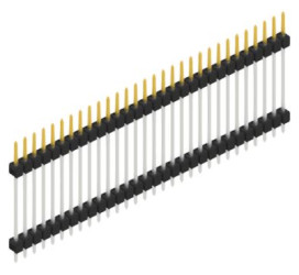 Pin header, 30 pole, pitch 2.54 mm, straight, black, SL522330S