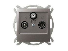 IMPRESJA Gniazdo antenowe RTV-SAT przelotowe tytan GPA-YSP/m/23 OSPEL