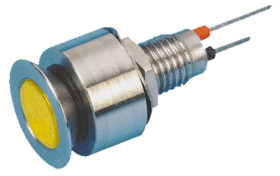 Lampka kontrolna do montażu panelowego 24V dc, Żółta 6.1mm LED Chrom Marl