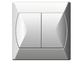 AKCENT Wyłącznik podwójny świecznikowy biały ŁP-2A/00 OSPEL