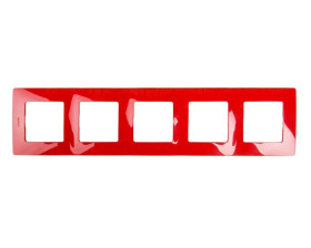 NILOE Ramka pięciokrotna czerwony tworzywo Poziomy i pionowy pięciokrotna 665025
