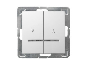 IMPRESJA Wyłącznik żaluzjowy z podświetleniem biały ŁP-7YS/m/00 OSPEL