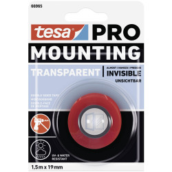 tesa 66965-00000-00 Mounting PRO Transparent Tape 1.5m x 19mm durable