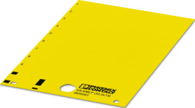 PVC device marker, (L x W) 14.9 x 52 mm, yellow, carrier card with 18 pcs, 0830322