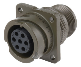 Złącze 7-pinowe Żeński Amphenol Żeński Montaż ścienny MIL-DTL-5015 rozmiar 16S