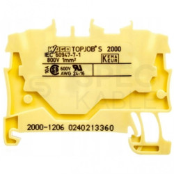 WAGO TOPJOBS 2000-1206 Złączka szynowa 2-przewodowa 1,0mm2 na szynę TH35 żółta