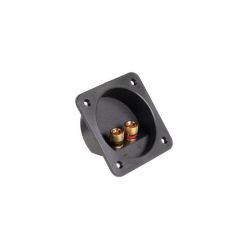 Gniazdo głośnikowe TERMINAL kwadrat (2x gniazdo bananowe złote) / GNI0240