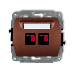 TREND Gniazdo głośnikowe podwójne brĄzowy metalik 9GG-2