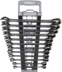 Ring ratchet open-end wrench kit, 8-19 mm, 15°, 1695 g, chromium-vanadium steel, 30391