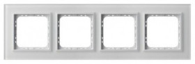 SONATA Ramka poczwórna białe szkło szronione R-4RGC/78/00