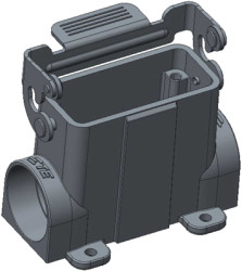 Housing, size HA10, die-cast aluminum, M25, angled, clip locking, IP65, T1619101125-000