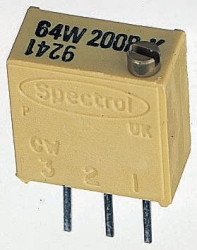 Potencjometr dostrojczy 200kΩ THT 0.5W 19 -zwoje Regulacja górna 2.2 mm