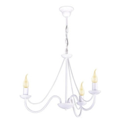 Żyrandol tradycyjny świecznik BARTEZ II biały do przytulnej sypialni, gwint E14 K-3995 Kaja Lighting
