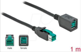 85980 PoweredUSB extension cable 12 V 1 m