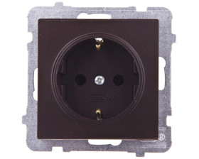 SONATA Gniazdo pojedyncze z/u Schuko czekoladowy metalik GP-1RS/m/40