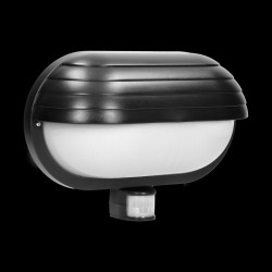 MUSAM oprawa ogrodowa z czujnikiem ruchu 180° 1x60W E27 IP44 z przesłoną plastik czarna LF-1/B