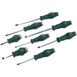 Brüder Mannesmann M11400 Screwdriver Set 8-Piece with Ergonomic Handles