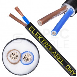 Kabel warsztatowy OWY / H05VV-F 2x0,75mm2 czarny 300/500V giętki linka Elektrokabel